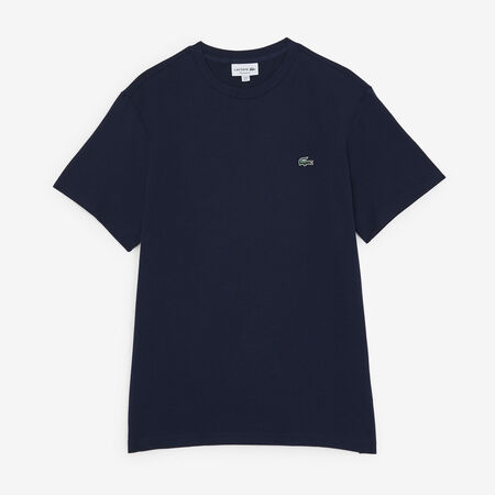 LACOSTE TEE SHIRT CLASSIC SMALL LOGO SL MARINE/VERT HOMME