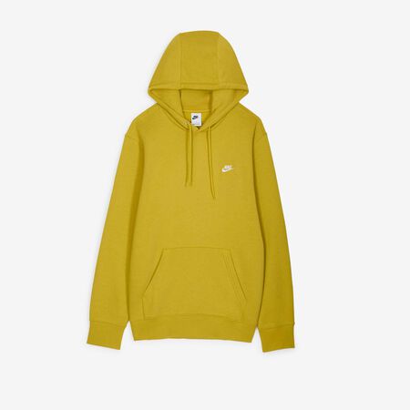 NIKE HOODIE CLUB SMALL LOGO JAUNE/BLANC HOMME