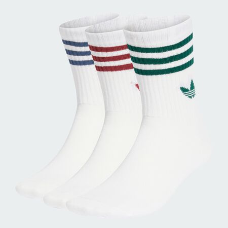 ADIDAS ORIGINALS CHAUSSETTES X3 CREW 3 STRIPES BLANC/ROUGE HOMME
