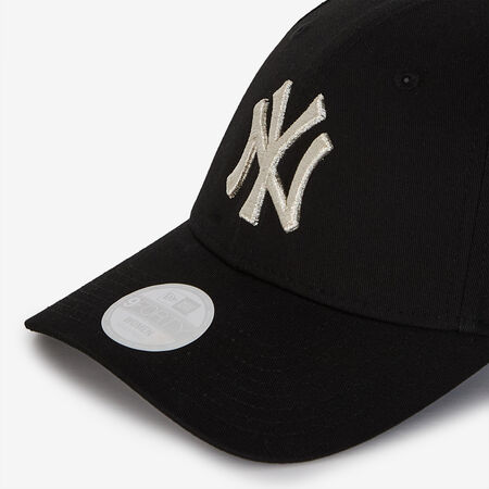 NEW ERA 9FORTY WOMEN NY METALLIC LOGO NOIR/BLANC FEMME