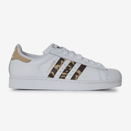 SUPERSTAR LEATHER : BEIGE/BLANC