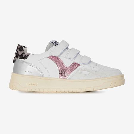 VICTORIA SEUL VELCRO BLANC/ROSE FEMME