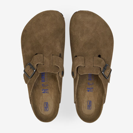 BIRKENSTOCK BOSTON SUEDE DARK TEA MARRON HEREN