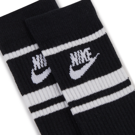 NIKE CHAUSSETTES X3 CREW STRIPE NOIR/ BLANC HOMME