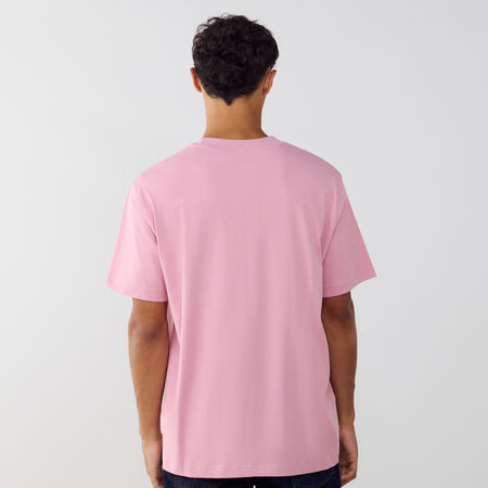 NEW BALANCE TEE SHIRT SMALL LOGO ESSENTIALS ROSE/BLANC HEREN