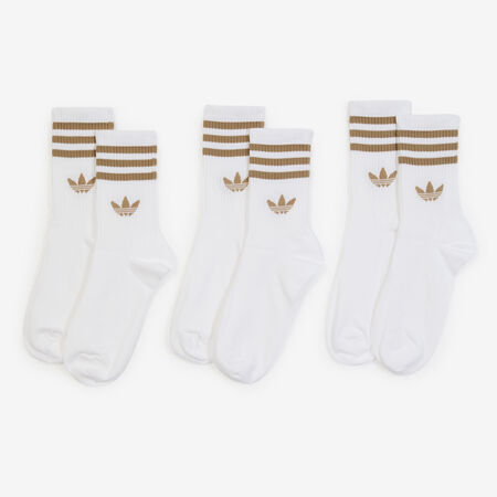 ADIDAS ORIGINALS CHAUSSETTES X3 CREW 3 STRIPES BLANC/MARRON UNISEX