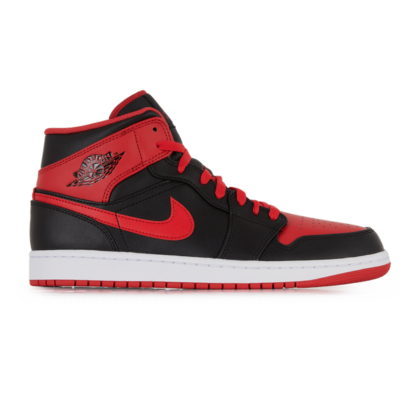 JORDAN AIR JORDAN 1 MID NOIR ROUGE SNEAKERS HOMME Courir.be
