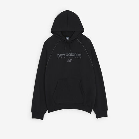 NEW BALANCE HOODIE LINEAR GRAPHIC NOIR HEREN