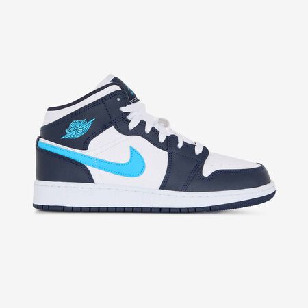 AIR JORDAN 1 MID : BLANC/BLEU