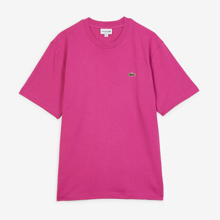 LACOSTE TEE SHIRT CLASSIC SMALL LOGO ROSE HOMME