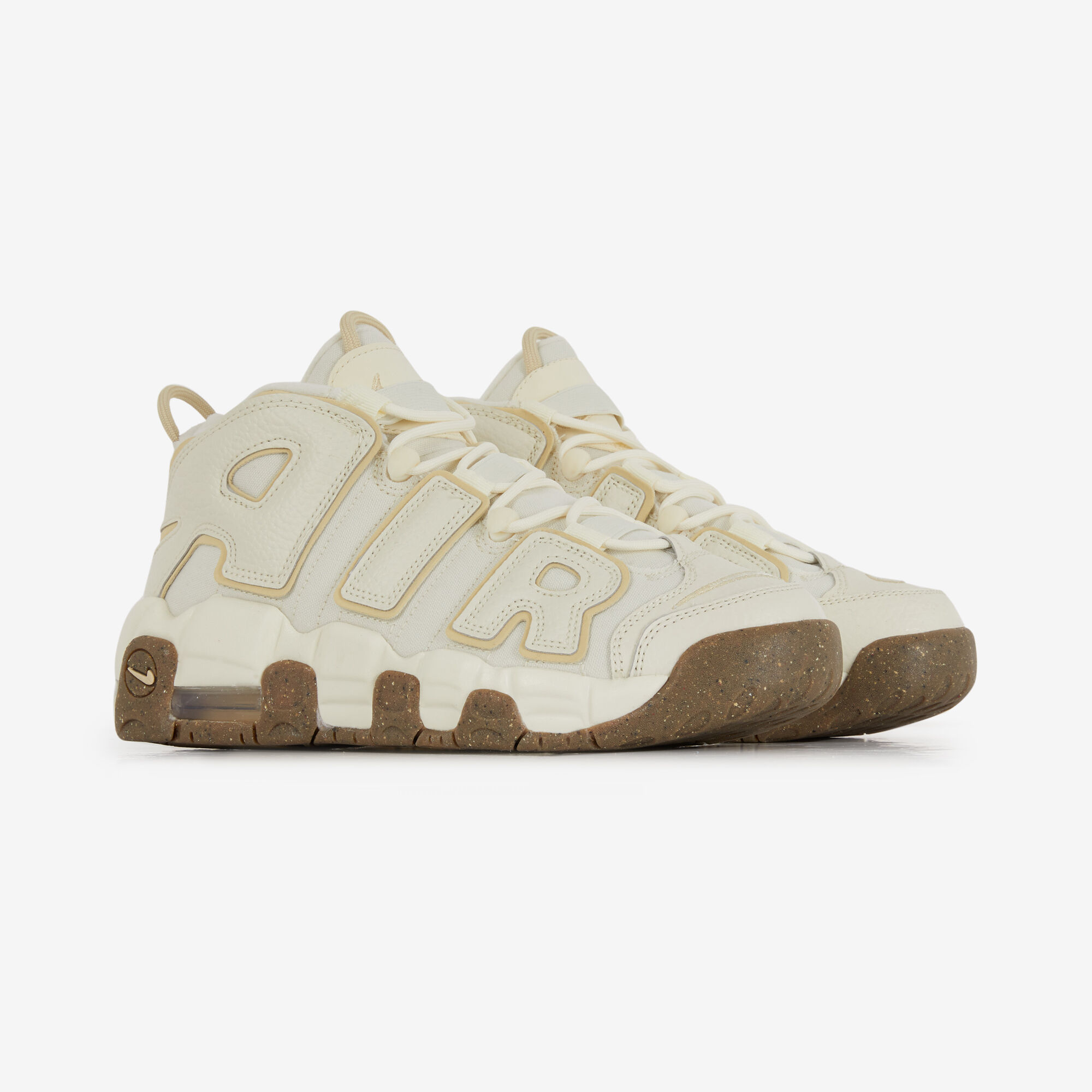 NIKE AIR MORE UPTEMPO BEIGE MARRON SNEAKERS ENFANT Courir.be