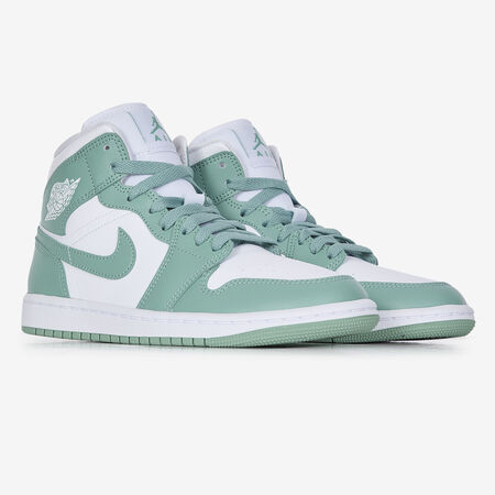 JORDAN AIR JORDAN 1 MID BLANC/VERT DAMES