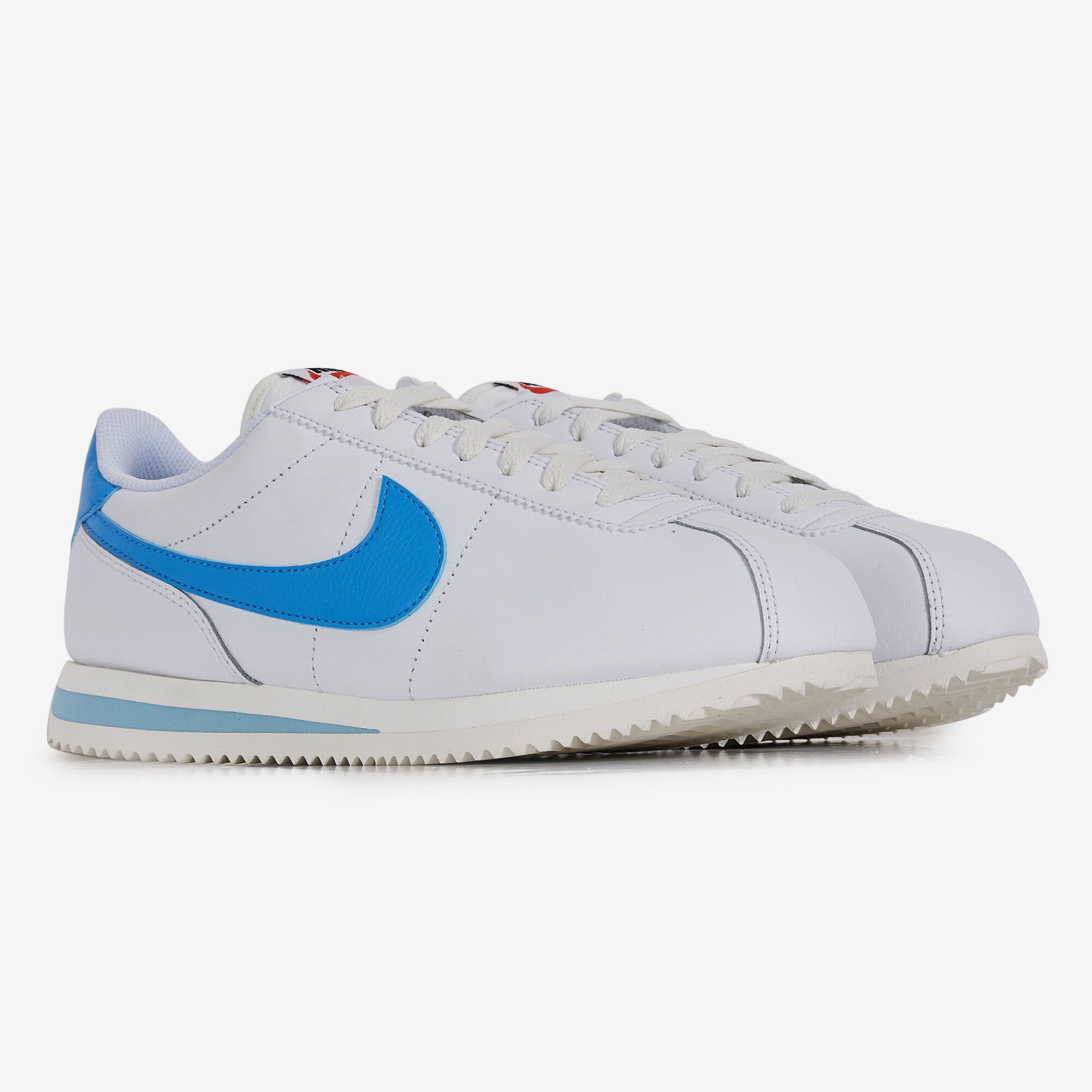 Nike cortez deals blanche et bleu