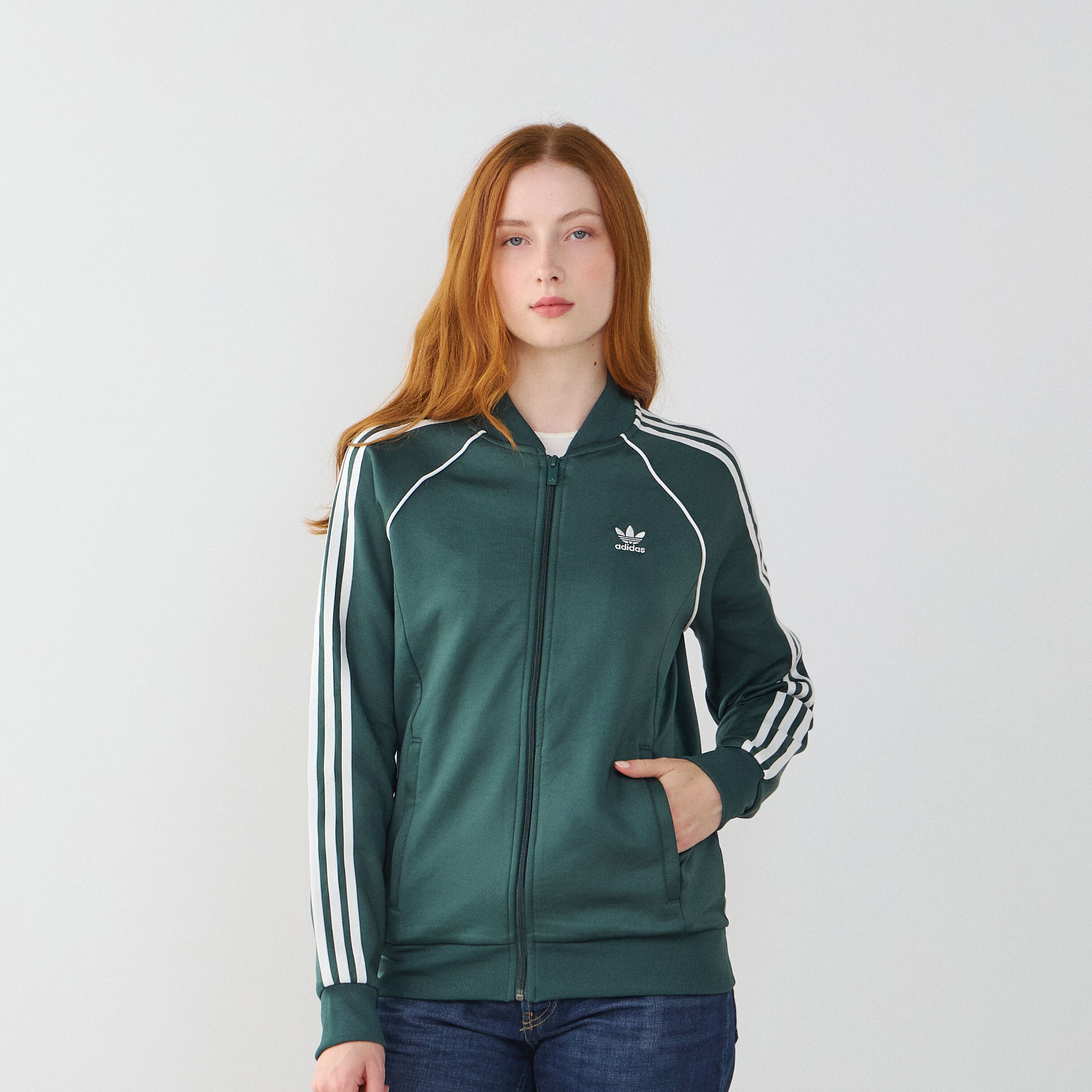 ADIDAS ORIGINALS JACKET FZ SUPERSTAR TRACKTOP VERT FONCE BLOUSON FEMME Courir.be