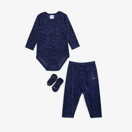 3 PC SET VELOUR SWOOSH : MARINE