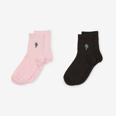COURIR MID CREW CACTUS 2PK ROSE/NOIR UNISEX