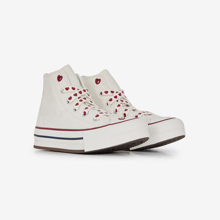 CONVERSE chuck taylor all star CHUCK TAYLOR EVA LIFT HI VALENTINE BLANC/ROUGE CADET