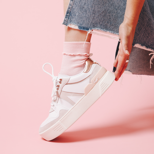 Basket lacoste top femme rose