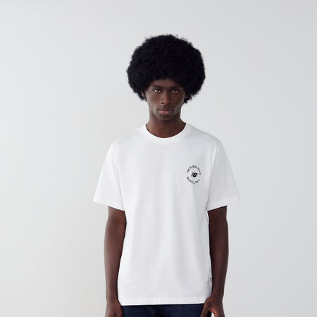 NEW BALANCE TEE SHIRT CHEST LOGO BLANC/NOIR HOMME