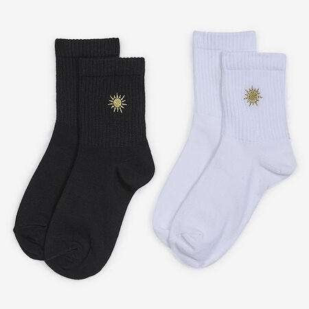 COURIR MID CREW SUNSHINE 2PK BLANC/NOIR MIXTE