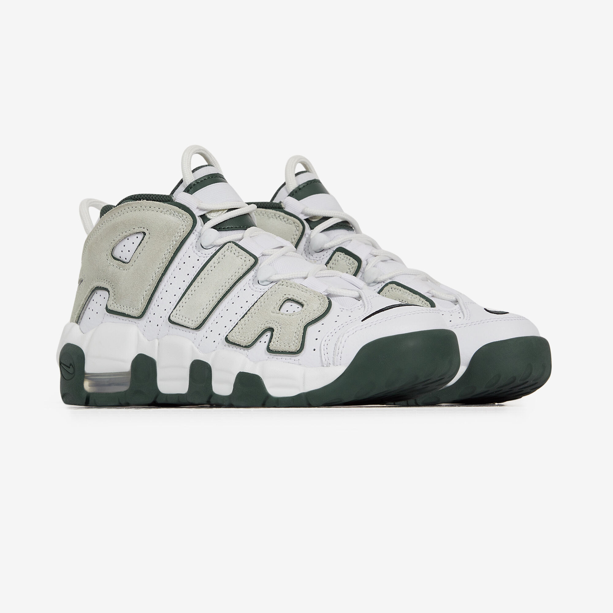 NIKE AIR MORE UPTEMPO BLANC GRIS SNEAKERS ENFANT Courir.be