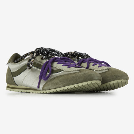 VANS SUPER LOWPRO DOUBLE LACES VERT/NOIR FEMME