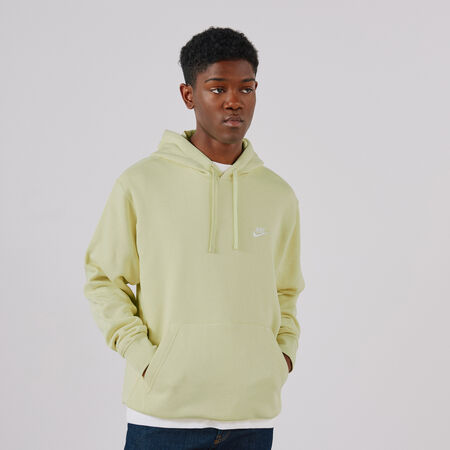 NIKE HOODIE CLUB SMALL LOGO JAUNE/BLANC HOMME