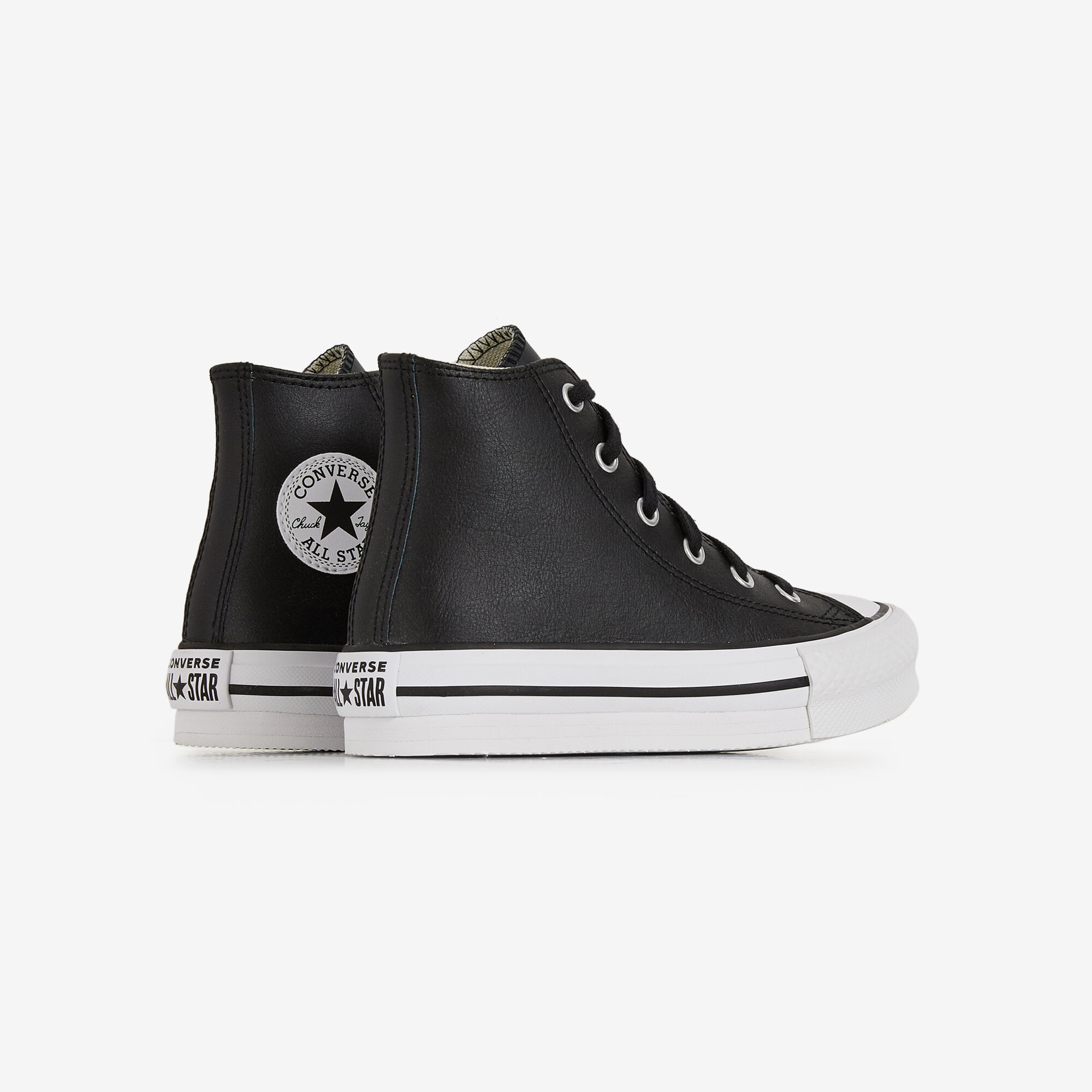 CONVERSE CHUCK TAYLOR ALL STAR EVA LIFT HI LEATHE NOIR BLANC SNEAKERS ENFANT Courir.be