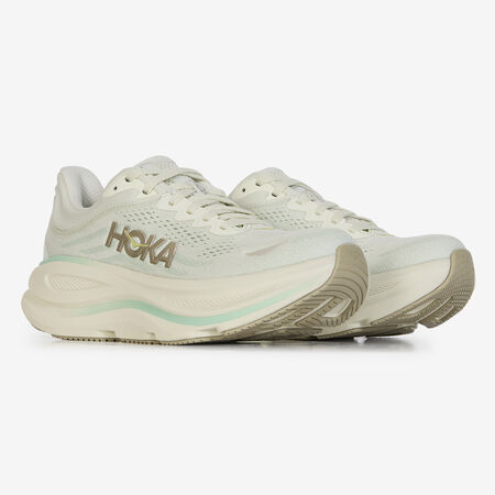 HOKA BONDI 9 BEIGE/VERT DAMES