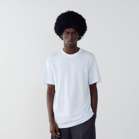 NEW BALANCE TEE SHIRT CHEST LOGO BLEU/BLANC HOMME