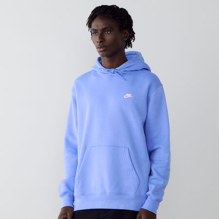 NIKE HOODIE CLUB SMALL LOGO BLEU/BLANC HOMME