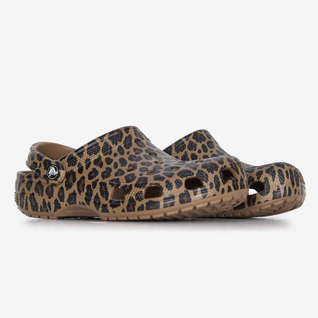 CROCS CLASSIC CLOG LEOPARD BEIGE/MARRON DAMES
