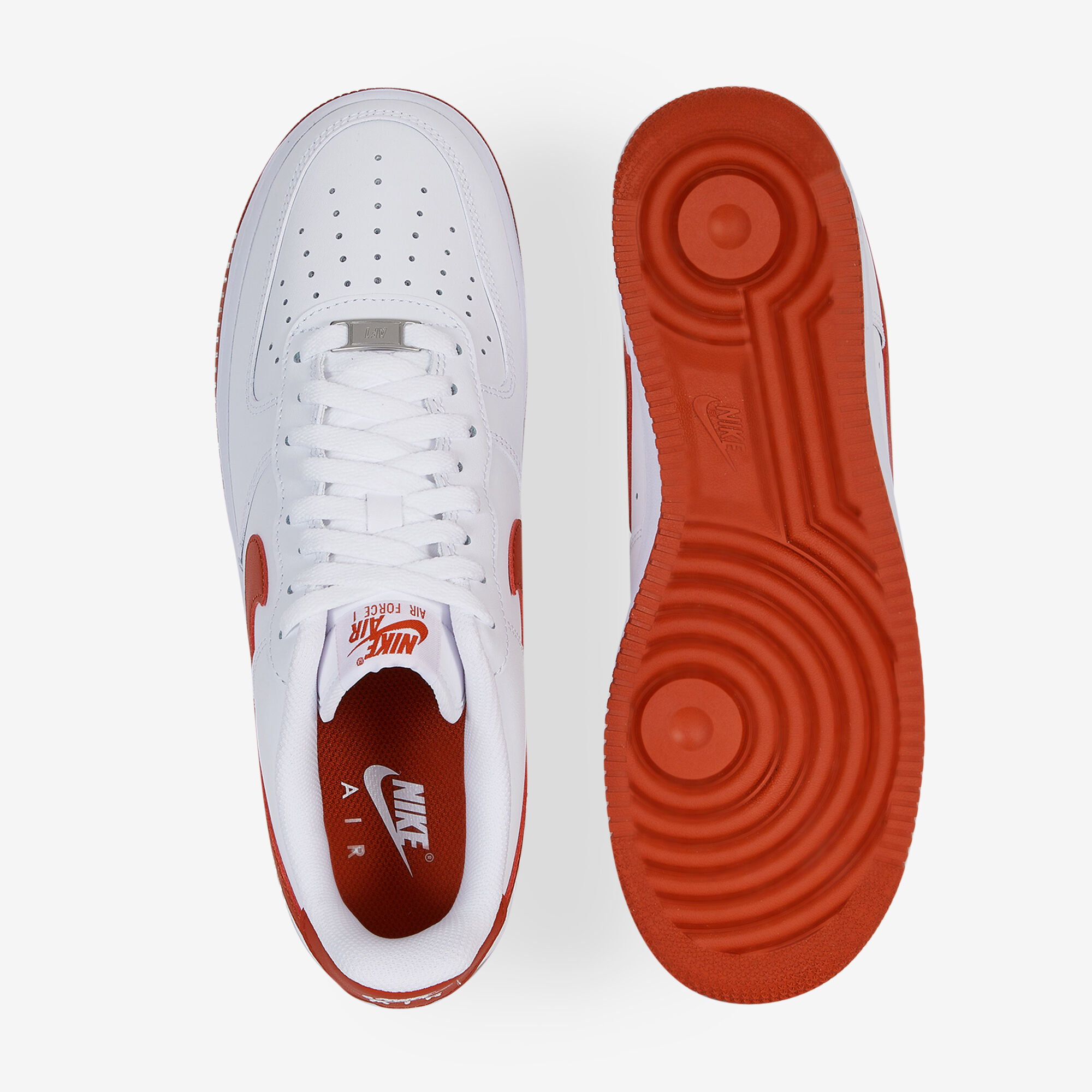 NIKE AIR FORCE 1 LOW WIT ROOD SNEAKERS HEREN Courir.be