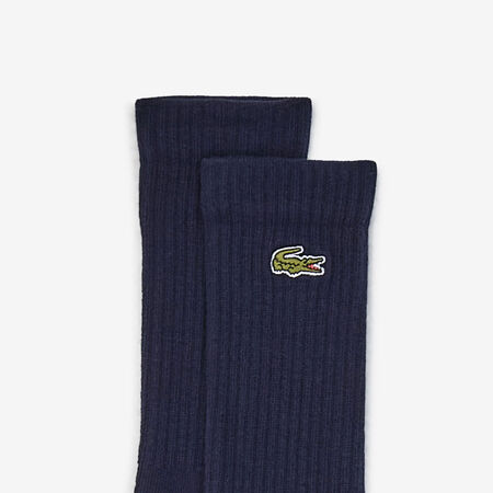 LACOSTE CHAUSSETTES X3 CREW LOGO NOIR/GRIS HOMME