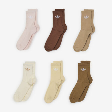 ADIDAS ORIGINALS CHAUSSETTES X6 CREW CUSHION BEIGE/MARRON UNISEX