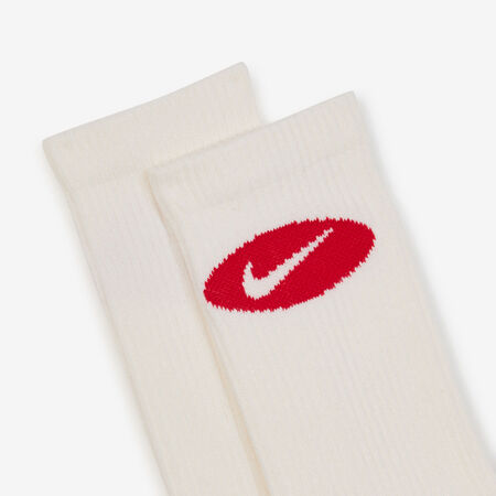 NIKE CHAUSSETTES X3 CREW LIFESTYLE ECRU/ROUGE HOMME
