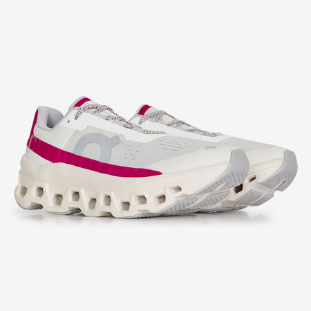 ON RUNNING CLOUDMONSTER BLANC/ROSE FEMME