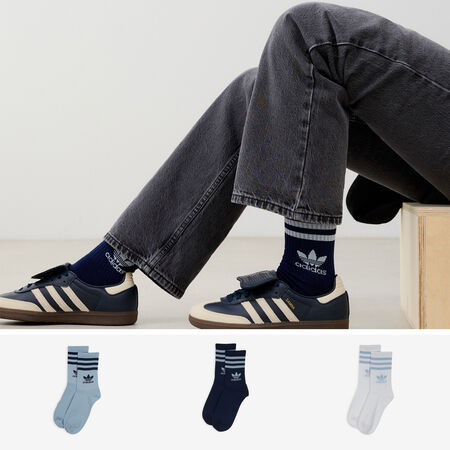 ADIDAS ORIGINALS CHAUSSETTES X3 MID CUT CREW TREFOIL BLEU/MARINE HOMME