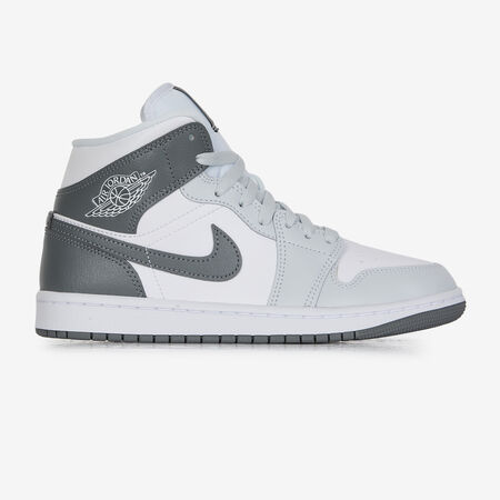 JORDAN AIR JORDAN 1 MID BLANC/GRIS DAMES