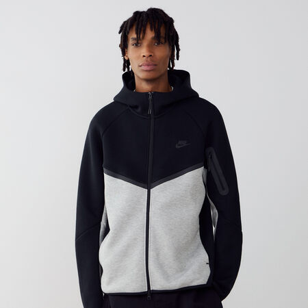 NIKE JACKET TECH FLEECE FZ NOIR/GRIS HEREN