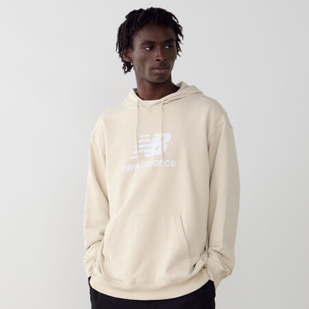 NEW BALANCE HOODIE BIG LOGO FT BEIGE/BLANC HOMME