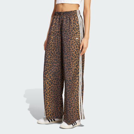 ADIDAS ORIGINALS PANT WIDE LEG LEO SATIN MARRON/BLANC FEMME