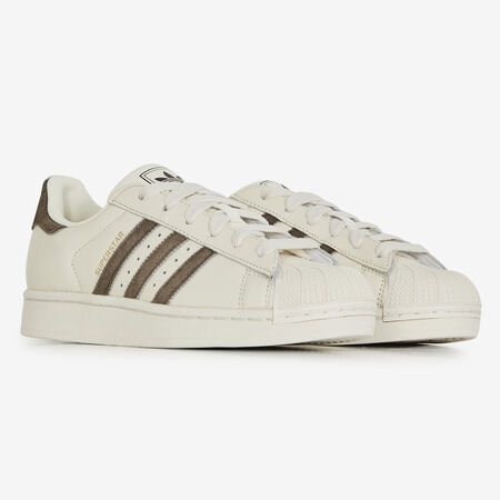 ADIDAS ORIGINALS superstar SUPERSTAR PONY HAIR BLANC/MARRON DAMES