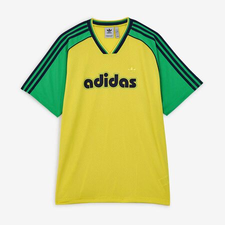 ADIDAS ORIGINALS MAILLOT JERSEY 3 STRIPES JAUNE/VERT HOMME