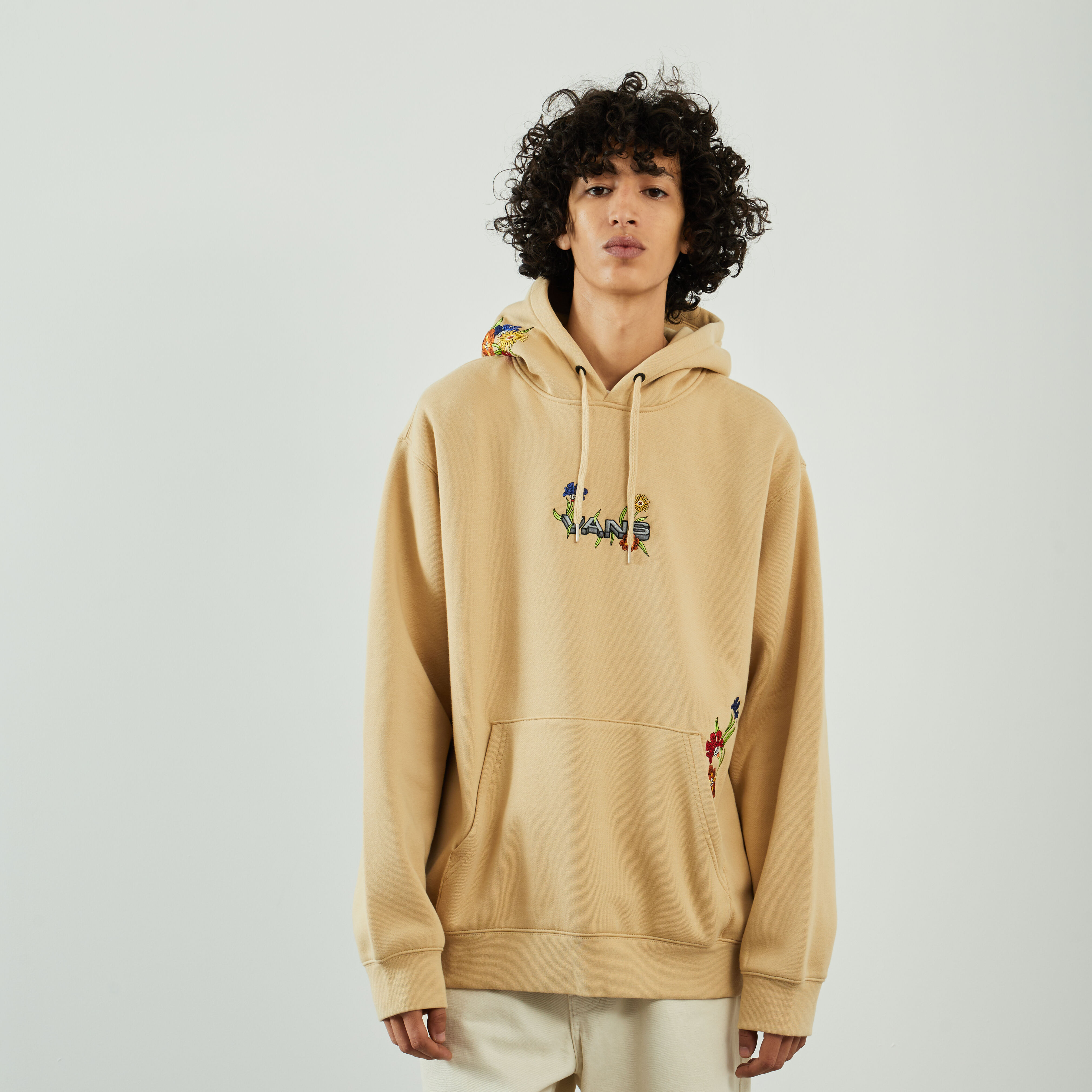 Sweat à top capuche vans beige