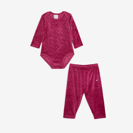 NIKE 3 PC SET VELOUR SWOOSH ROSE BABY