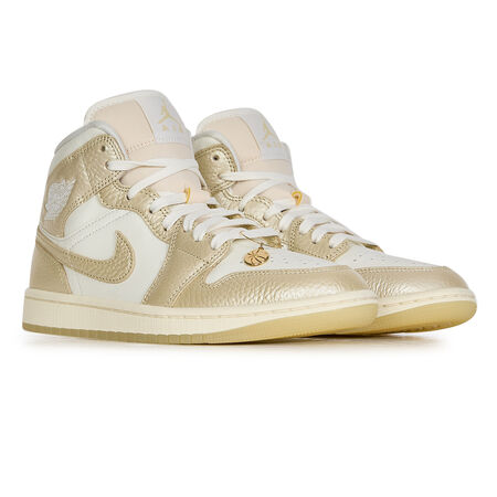 JORDAN AIR JORDAN 1 MID SHIMMER BLANC/OR DAMES