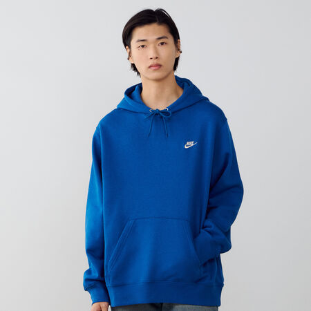 NIKE HOODIE CLUB SMALL LOGO BLEU/BLANC HEREN