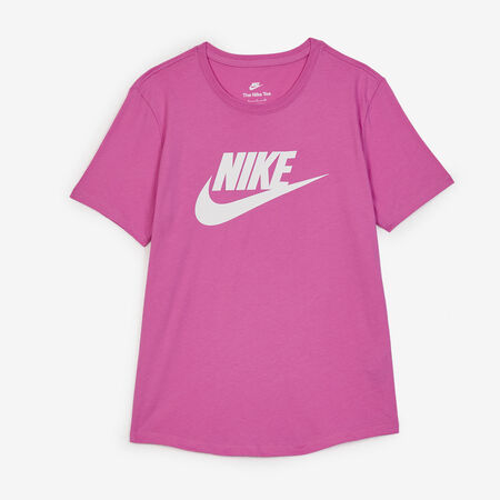 NIKE TEE SHIRT BIG SWOOSH ESSENTIAL ROSE/BLANC DAMES