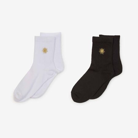 COURIR MID CREW SUNSHINE 2PK BLANC/NOIR MIXTE